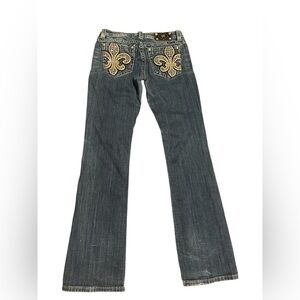 Miss Me Embellished gold bronze sequins boot jeans women’s size 29